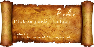 Platzerjanó Lilian névjegykártya